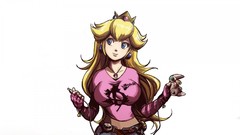 White background princess peach video games