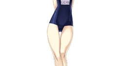 White background red eyes anime girls short hair purple hair 