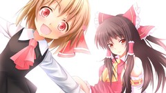 White background red eyes blondes skirts anime girls hakurei 