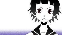 White background red eyes faces schoolgirls anime girls school 