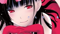 White background red eyes gloves zombies long hair anime girls 