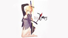 White background saber fate zero fate series Simple Background