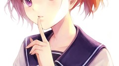 White background schoolgirls anime girls school uniforms short 