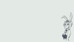 white background simple monochrome bunny ears bunny suit riven