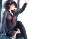 White background skirts blue eyes school uniforms sword art 