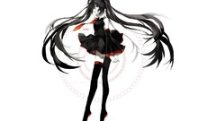 White background skirts long hair anime girls blue eyes 