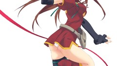 White background skirts long hair anime girls brunettes school 