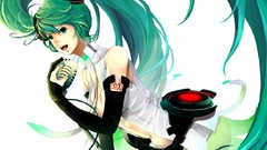 White background skirts long hair hatsune miku vocaloid miku 