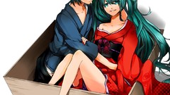 White background skirts long hair short hair hatsune miku 