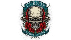 White background skulls dubstep artwork