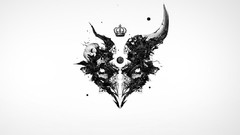 White background skulls minimalistic artwork