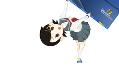 White background socks schoolgirls anime girls brown eyes 