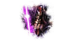 White background star wars fan art lightsabers Darth Revan 