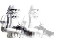 White background star wars stormtroopers