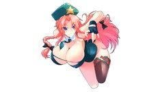 White background stockings anime girls blue eyes touhou hong 