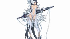 White background Swords anime girls Simple Background