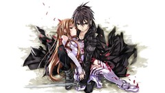 White background Swords flower petals kirigaya kazuto sword art 