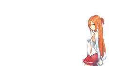 White background Swords skirts long hair anime girls sword art 