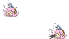 White background vocaloid ika musume megurine luka crossovers 