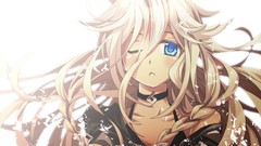 White background white hair faces blush long hair anime girls 