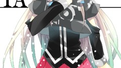 White background white hair skirts long hair anime girls closed 