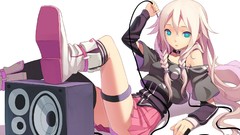 White background white hair wires skirts long hair anime girls 