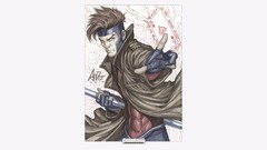 White background X-Men fan art marvel comics gambit