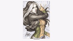 White background X-Men Rogue fan art marvel comics