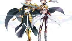 White blade Anime Brave armor story anime girls blue eyes green 