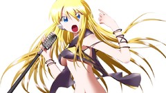 White blondes long hair anime girls blue eyes vocaloid Lily 