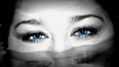 White blue eyes selective coloring