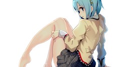 White blue hair blue eyes short hair mahou shoujo madoka magica 