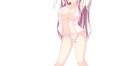 White blush long hair anime girls touhou animal ears purple 