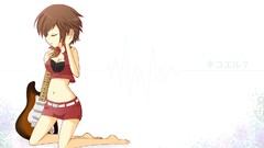 White brown anime girls short hair vocaloid meiko cleavage