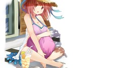 White brown dress barefoot cleavage Sasaki Chiho