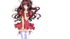 White brown dress long hair