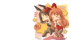 White brown long hair anime girls short hair pantyhose asahina 