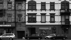 White buildings town monochrome