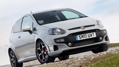 White cars abarth Mitsubishi Evo Fiat Punto