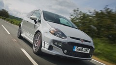 White cars abarth Mitsubishi Evo Fiat Punto