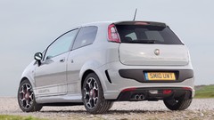 White cars abarth Mitsubishi Evo Fiat Punto