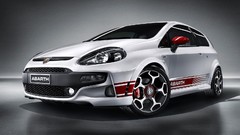 White cars abarth Mitsubishi Evo Fiat Punto