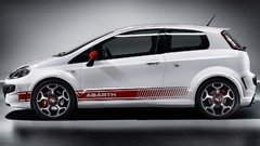 White cars abarth Mitsubishi Evo Fiat Punto