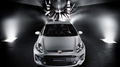 White cars abarth Mitsubishi Evo Fiat Punto