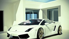 White cars architecture artwork