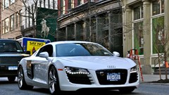 White cars audi r8