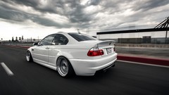 White cars bmw m3 races motion blur
