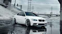 White cars BMW reflections vehicles scenic