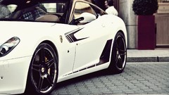 White cars Ferrari vehicles Ferrari 599 GTB Fiorano exotic cars