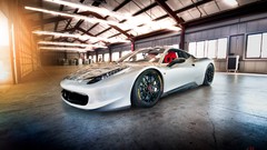 White cars garage vehicles ferrari 458 italia front angle view